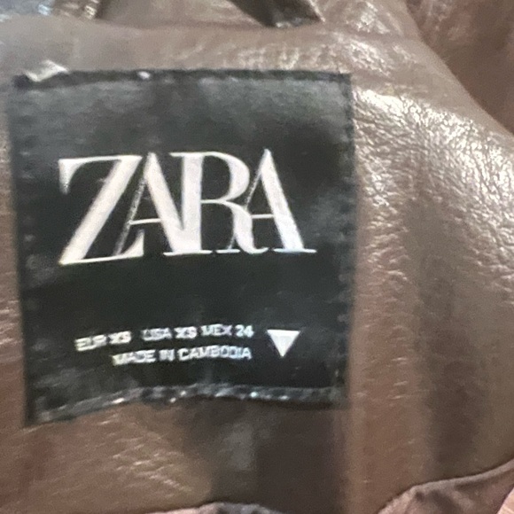 Zara Jackets & Blazers - Zara Brown Leather Jacket
